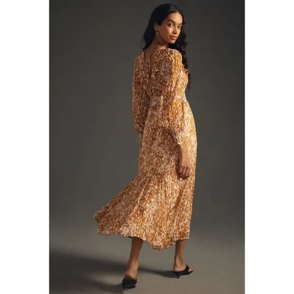 NWT Anthropologie Odetta Ruffled V-Neck Dress XL - Picture 6 of 7